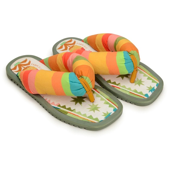 Farm Rio Pineapple Puffy Flip Flop Size 11 PRICE FIRM - Picture 1 of 7